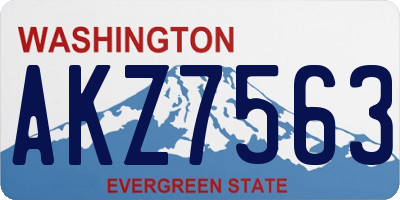 WA license plate AKZ7563
