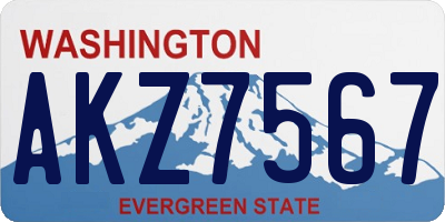 WA license plate AKZ7567