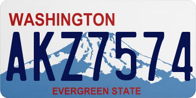 WA license plate AKZ7574