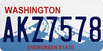 WA license plate AKZ7578