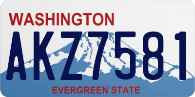 WA license plate AKZ7581