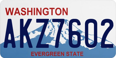 WA license plate AKZ7602