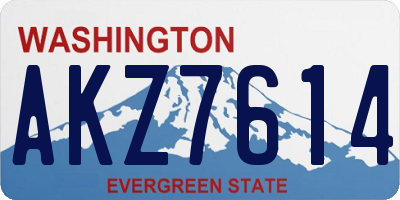 WA license plate AKZ7614