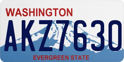 WA license plate AKZ7630