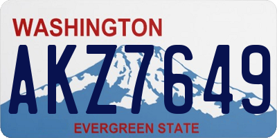 WA license plate AKZ7649