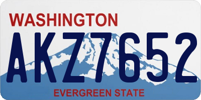 WA license plate AKZ7652