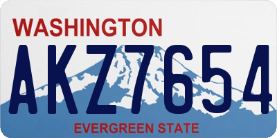 WA license plate AKZ7654