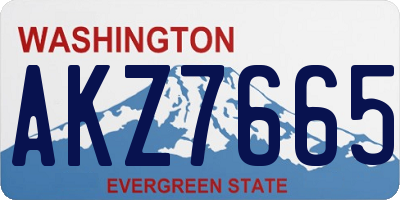 WA license plate AKZ7665