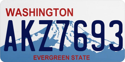 WA license plate AKZ7693