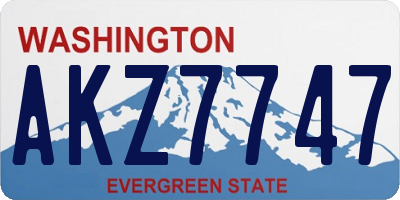 WA license plate AKZ7747