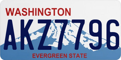 WA license plate AKZ7796