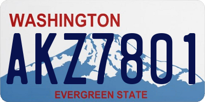 WA license plate AKZ7801