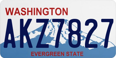 WA license plate AKZ7827
