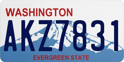 WA license plate AKZ7831