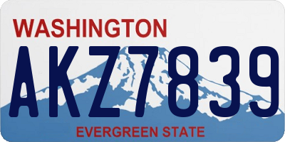 WA license plate AKZ7839