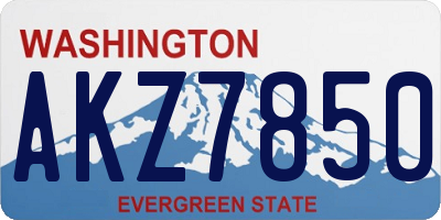 WA license plate AKZ7850