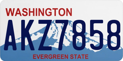 WA license plate AKZ7858