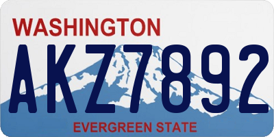 WA license plate AKZ7892