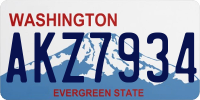 WA license plate AKZ7934