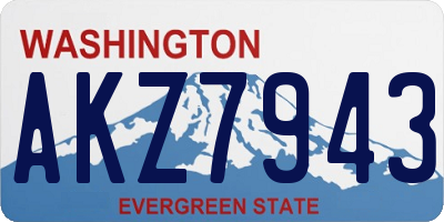 WA license plate AKZ7943