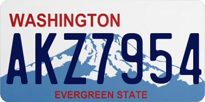 WA license plate AKZ7954