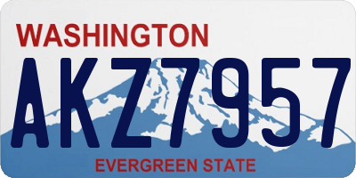 WA license plate AKZ7957