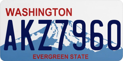 WA license plate AKZ7960