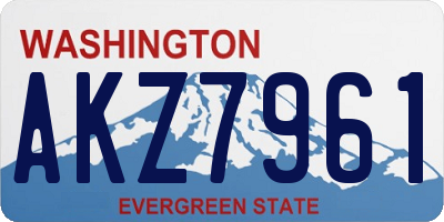 WA license plate AKZ7961