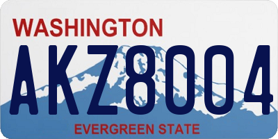 WA license plate AKZ8004