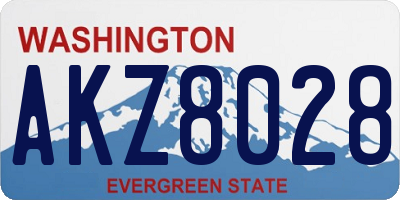 WA license plate AKZ8028