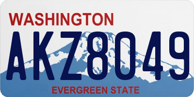 WA license plate AKZ8049