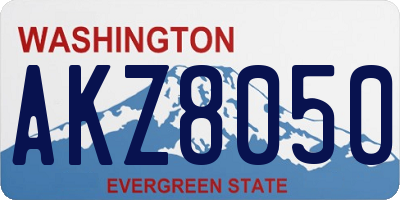 WA license plate AKZ8050