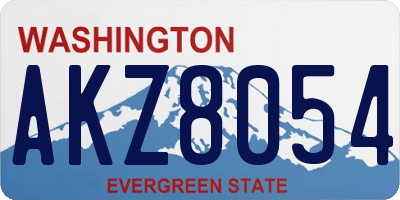 WA license plate AKZ8054