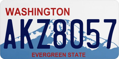 WA license plate AKZ8057