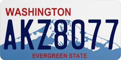WA license plate AKZ8077