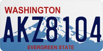 WA license plate AKZ8104