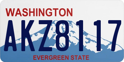 WA license plate AKZ8117