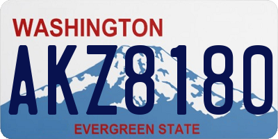 WA license plate AKZ8180