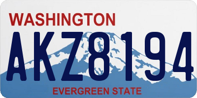 WA license plate AKZ8194