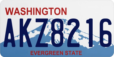 WA license plate AKZ8216