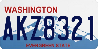 WA license plate AKZ8321