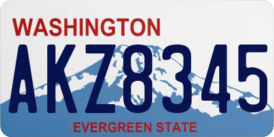 WA license plate AKZ8345