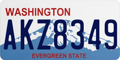 WA license plate AKZ8349