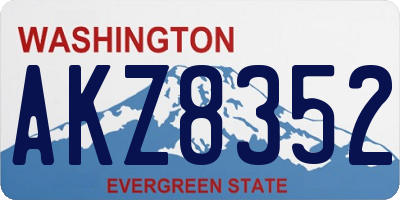 WA license plate AKZ8352