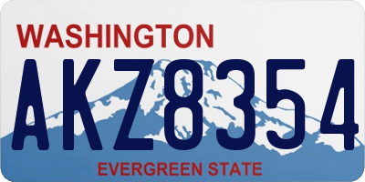 WA license plate AKZ8354