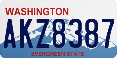 WA license plate AKZ8387
