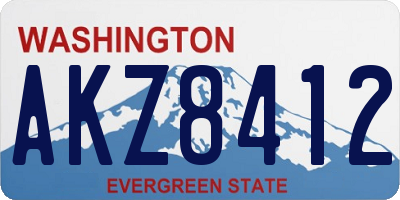 WA license plate AKZ8412