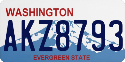 WA license plate AKZ8793