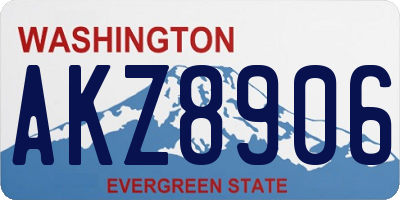 WA license plate AKZ8906