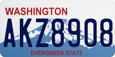 WA license plate AKZ8908